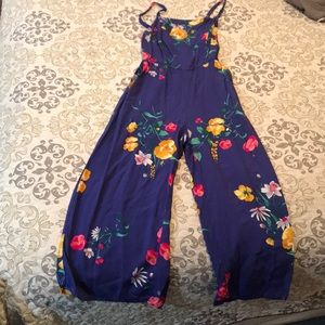 Blue Flowers print jumpsuit size XS